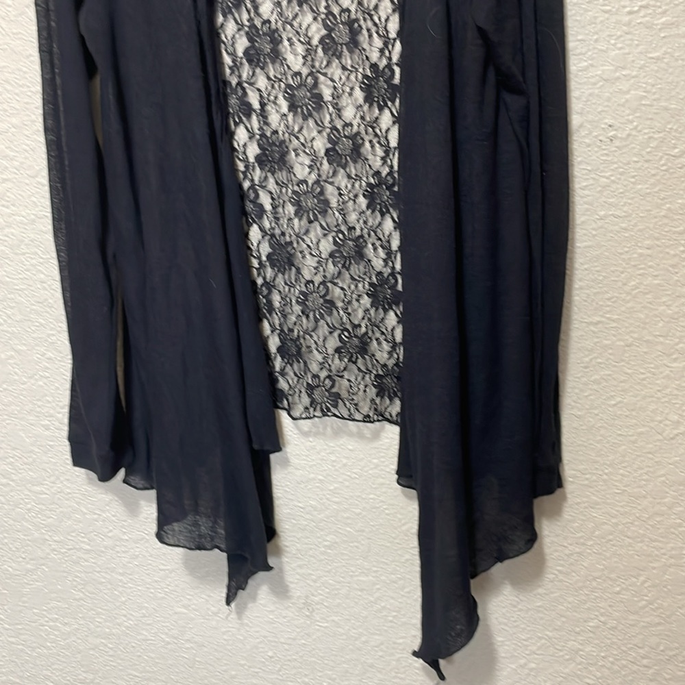 Cowgirl Tuff Women's Black Lightweight With Lace Sweater. Size XL. - Picture 3 of 10